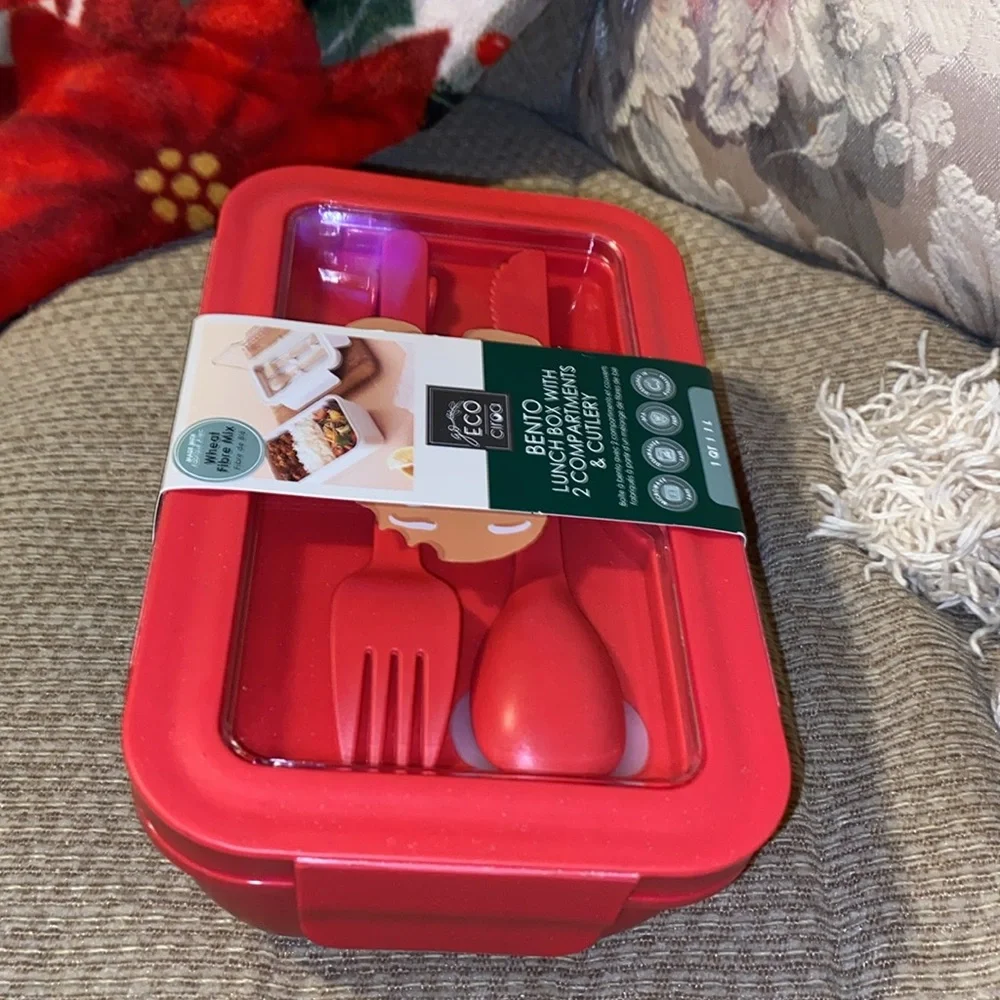 ❤️NWT ECO Circoa Bento Lunch Box within 2 Compartments & Cutlery